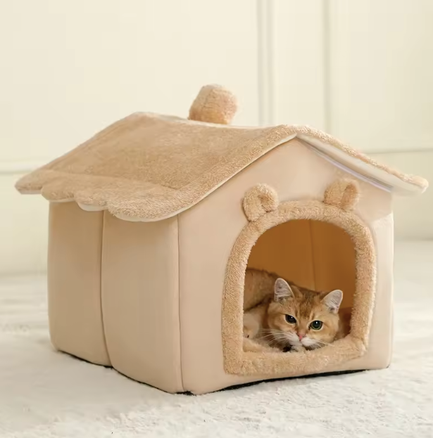 Foldable Pet House Brown