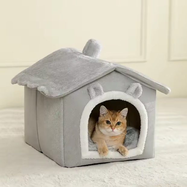 Foldable Pet House Grey