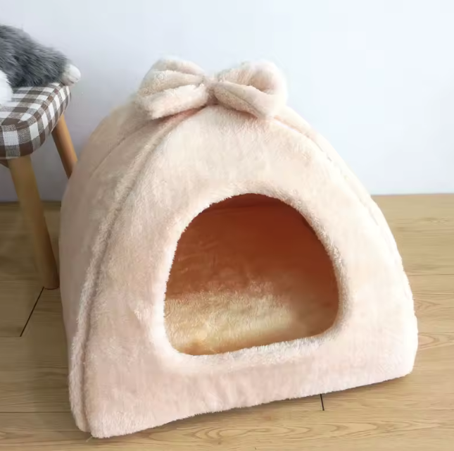 Warm Winter Foldable Pet House Beige