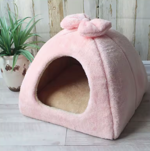 Warm Winter Foldable Pet House Pink