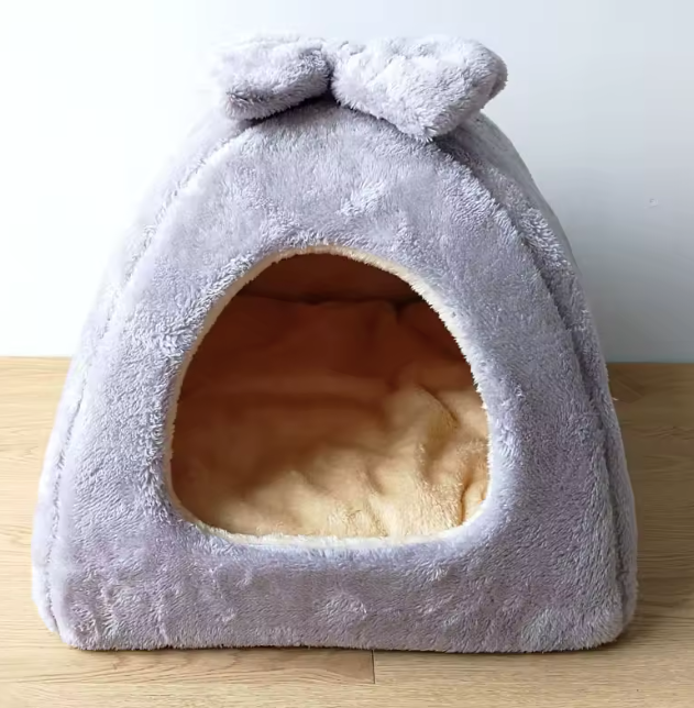 Warm Winter Foldable Pet House Grey