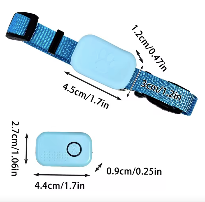 Pet GPS Tracker with Adjustable Collar Blue