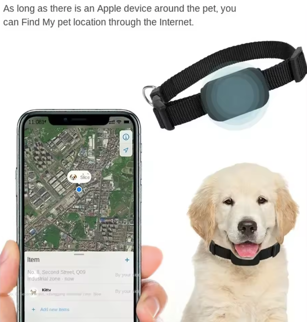 Pet GPS Tracker with Adjustable Collar Pink