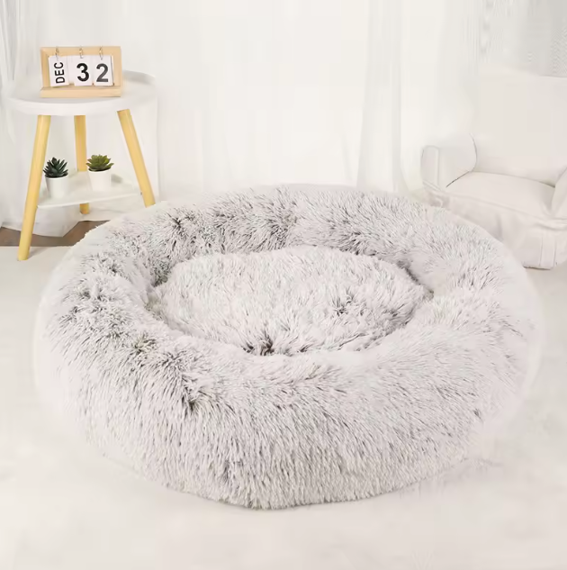 Donut Pet Bed Light Grey
