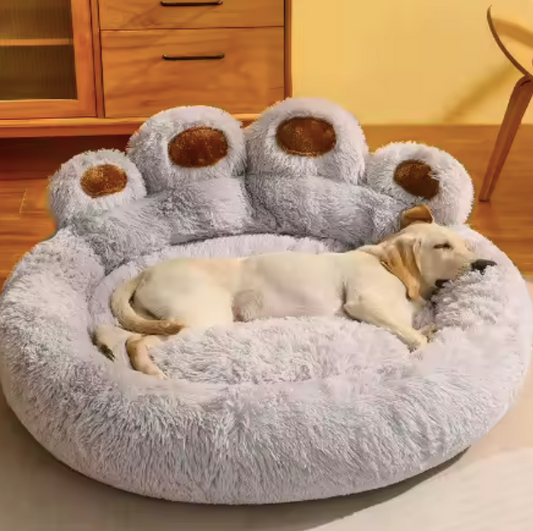 Fluffy Paw Pet Bed Grey