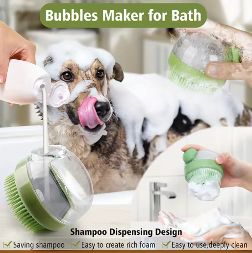 Pet Soap Dispenser Brush Grey