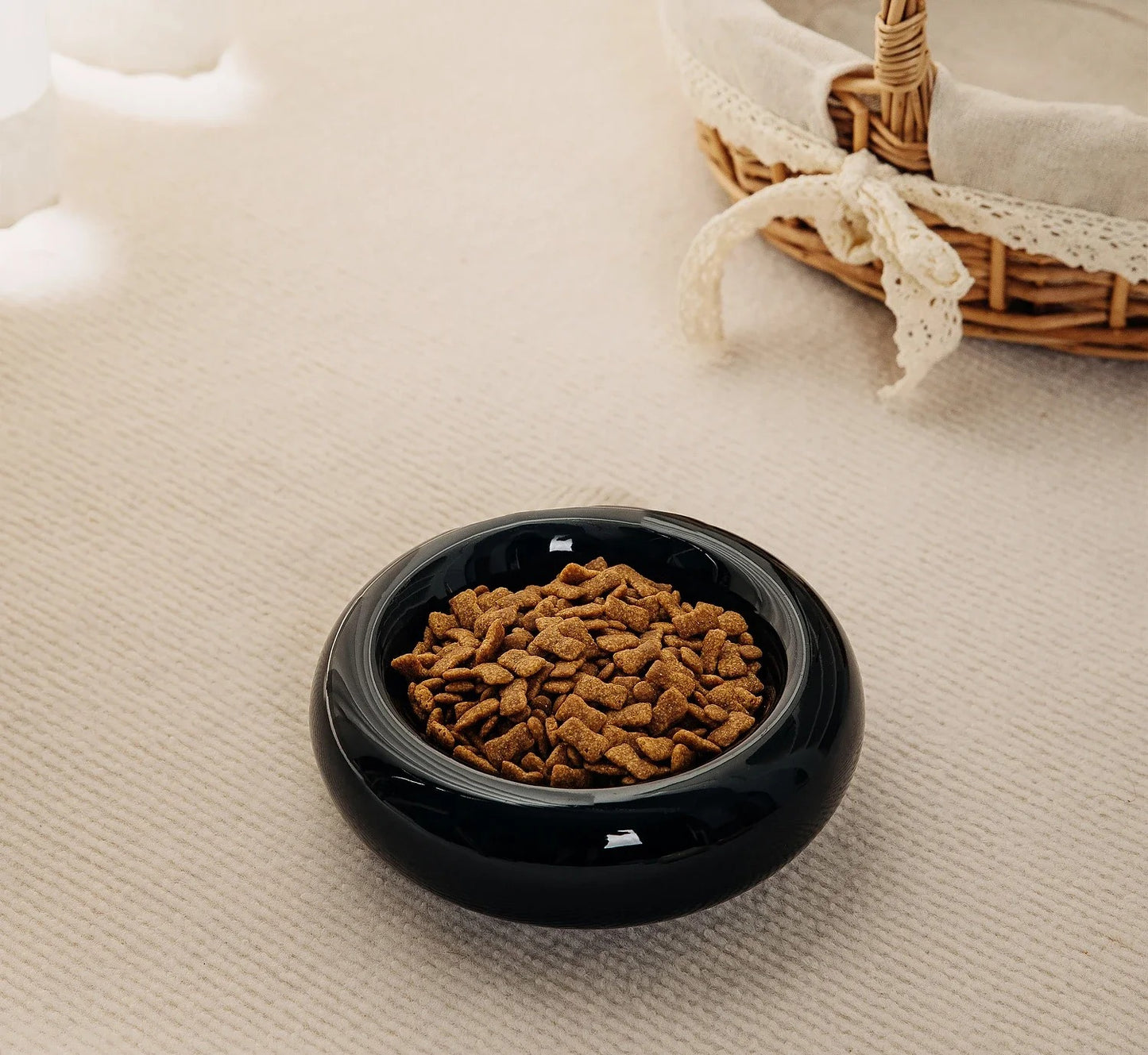Ceramic Pet Bowl Black