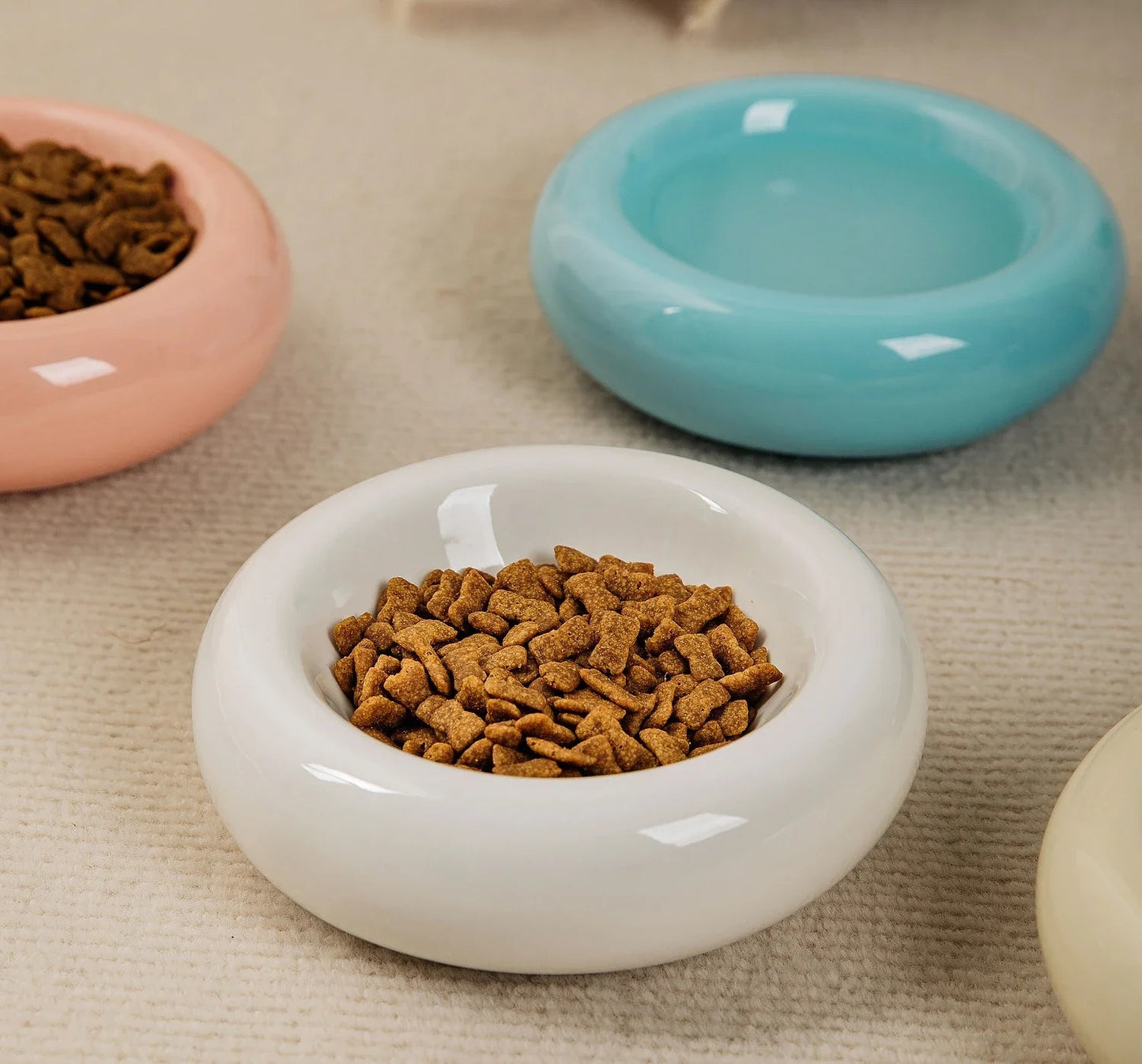 Ceramic Pet Bowl White