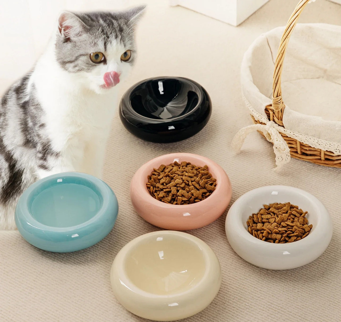 Ceramic Pet Bowl Black