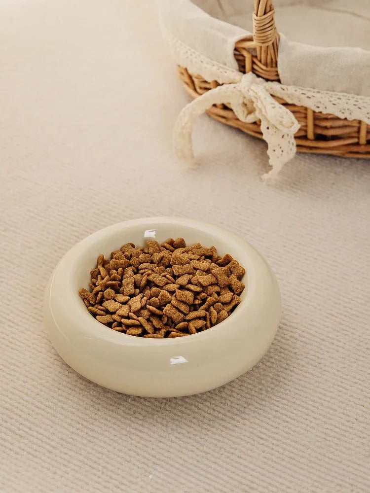 Ceramic Pet Bowl Beige
