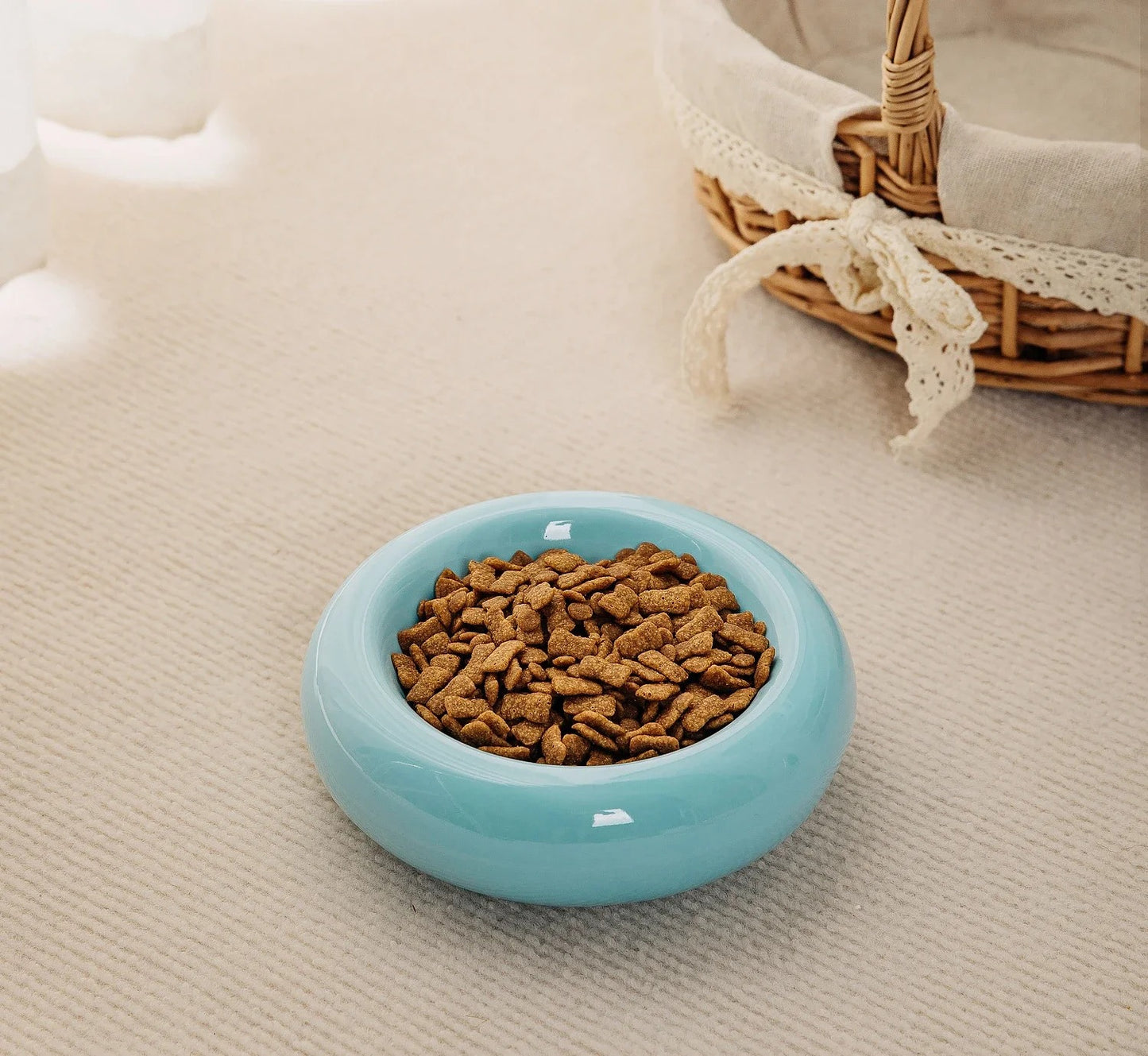 Ceramic Pet Bowl Blue